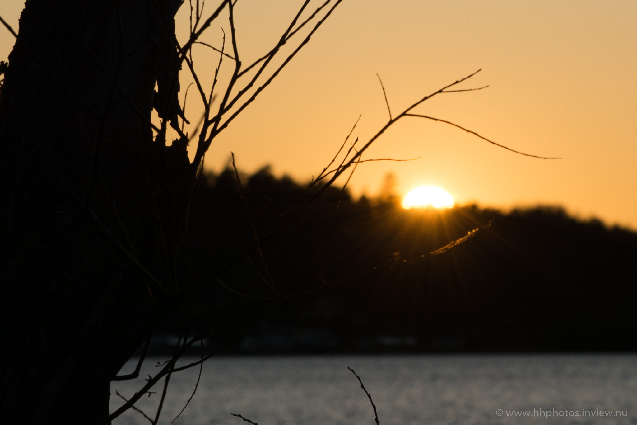 Solnedgång över Mjörn / Sunset by Lake Mjörn